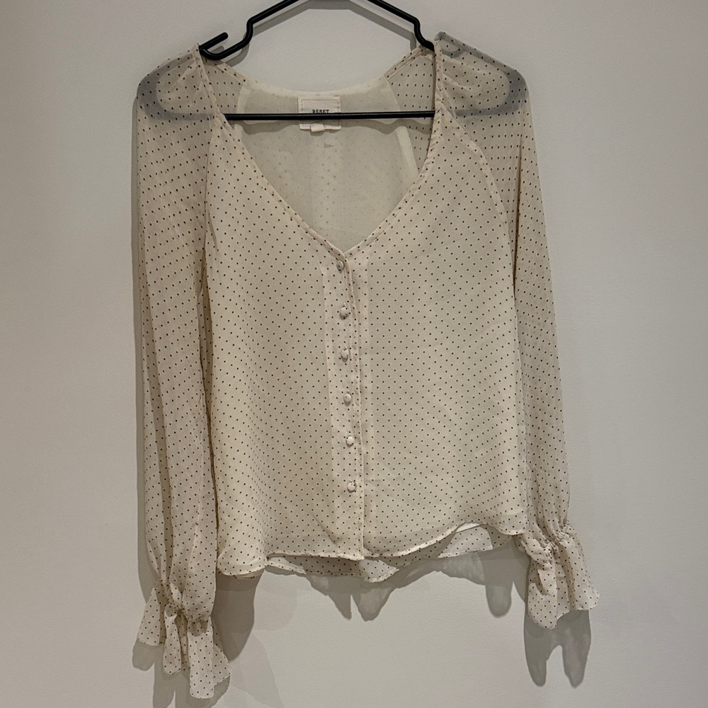 Elegant Cream Button-Down Blouse